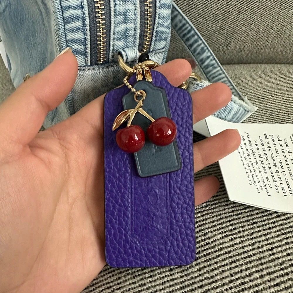 NWT Coach Mini Carey Crossbody Bag Loved Denim With Charms CEK75